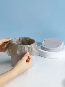 1 thùng rác lật mini, bằng nhựa, thích hợp để thu gom rác trên bàn làm việc/phòng khách, bàn cà phê/bếp, phòng tắm - Nhiều màu - Xem 5