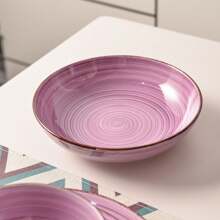 vancasso 24-Piece Dinnerware Set, Multi-Colored Stoneware, Dinner Plates, Dessert Plates, Pasta Bowls And Bowls, Hand-Painted Stoneware Combination Set With Spiral Pattern, Service For 6 People - 彩色 - 查看 2