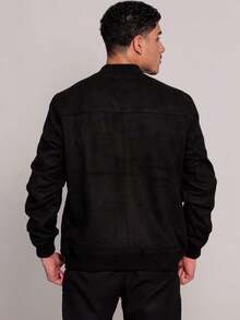 Jaqueta Masculina em camurça - Preto - Visão 4