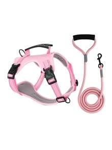 Reflective Adjustable Dog Harness And Leash Set, Breathable Mesh Pet Vest With Padded Handle Dog Lead, Suitable For Comfortable Outdoor Walks - Multicolor - View 23