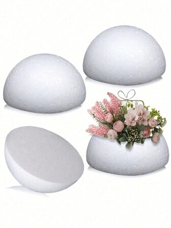 1/2 Palline di semi-foam bianche e solide. Blocchi di schiuma per fiori freschi e artificiali, decorazioni autunnali, decorazioni di Ognissanti, decori di piante e artigianato, adatti anche per la primavera e l'autunno - e creazioni artigianali. Possono essere utilizzati anche come palline decorative per Ognissan e DIY.