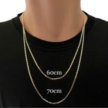 Piastrini Men's Chain 18k Gold Plated Thin Cord 2mm 60cm/70cm/80cm - Vàng - Xem 4