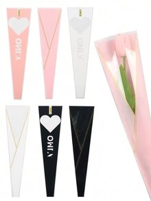 50 件单朵鲜花包装袋，单朵玫瑰花套康乃馨鲜花包装纸，花束套袋适合母亲节、情人节、婚礼、生日礼物，用于花店花束用品 - 彩色 - 查看 8