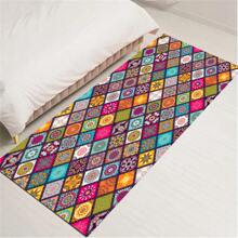 1pc Bohemian Mandala Flower Printed Rug - Soft And Durable Carpet For Living Room, Sofa, Bedroom And Children's Room Home Decor, Non-Slip Area Mat ,Room Decor - Bohemian - View 4