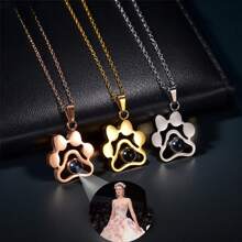 Collar personalizado con foto de mascotas, impresión de patita, nano proyección, regalo de fiesta, graduación, cumpleaños