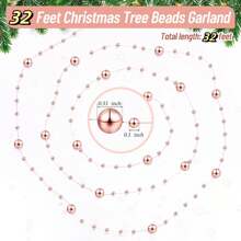1 قطعة (10م) سلسلة من حبات اللؤلؤ الصناعية على شكل خرز بلاستيكي ، للاستخدام في ديكور عيد الميلاد والزفاف ، تعليق شجرة الميلاد ، الديكور المنزلي الداخلي/الخارجي ، المدفأة ، الحرف اليدوية ، ستائر الخرز ، ديكور الحفلات/الزفاف ، هدايا الميلاد ، زينة شجرة الميلاد المباركة، هدايا الميلاد - متعدد الألوان - مشاهدة 3