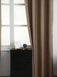 1pc Coffee Solid Colored Blackout Curtains Insulation Can Darken A Room ,Curtains For Living Room ,Curtains For Bedroom , Home Blackout Curtains Kitchen&Room Decor Curtain With Grommet For Daily Life And All Season