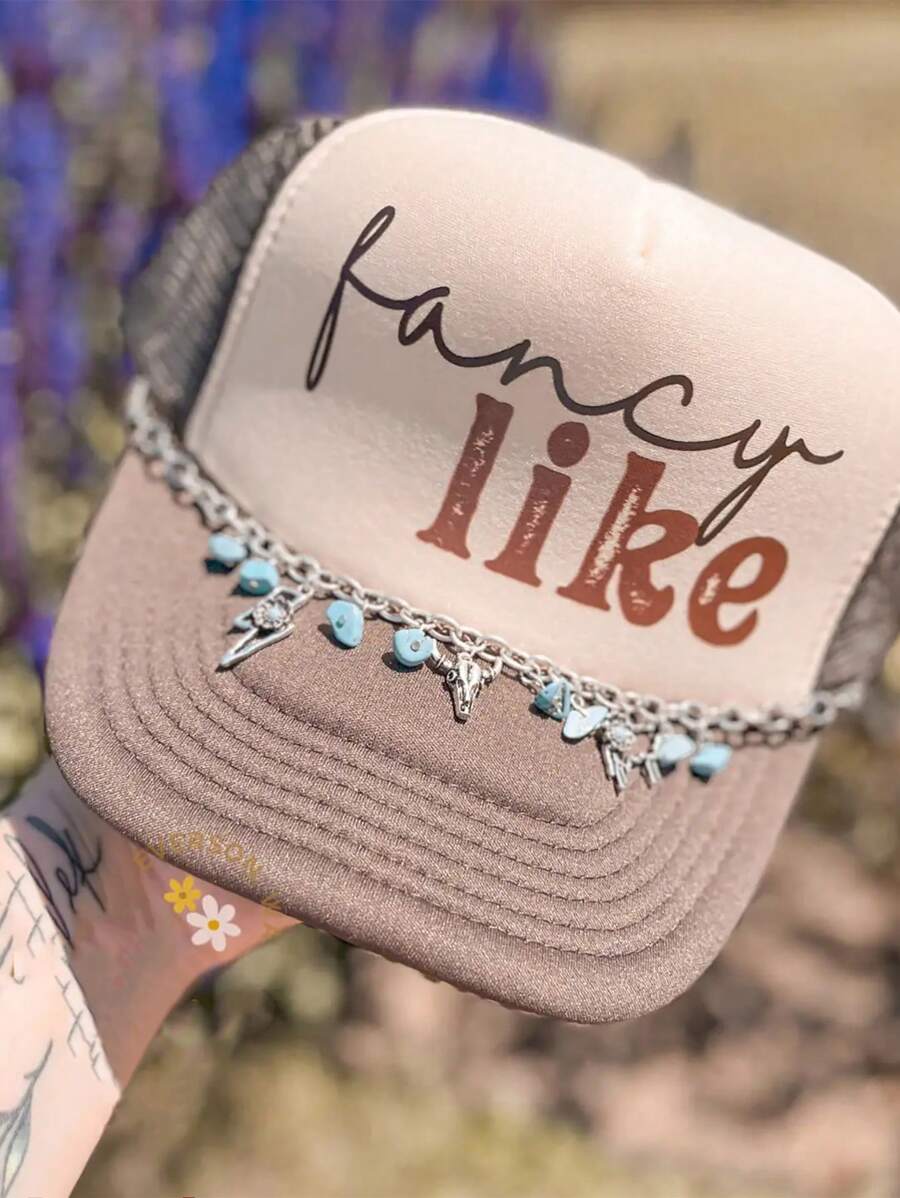 1pc Retro Western Cowboy Green Turquoise Necklace Lanyard, With Bull Head & Lightning Pendant Charm Hat Accessory - Silver - View 1