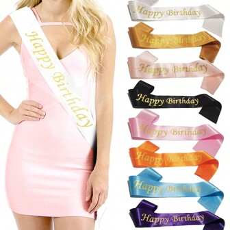 1 件生日快乐玫瑰金缎带皇冠生日派对装饰周年纪念用品