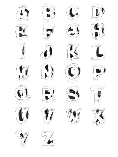 1 pieza simple plata de ley 925 26 alfabeto de inglés colgante adecuado para la fabricación de joyas de bricolaje