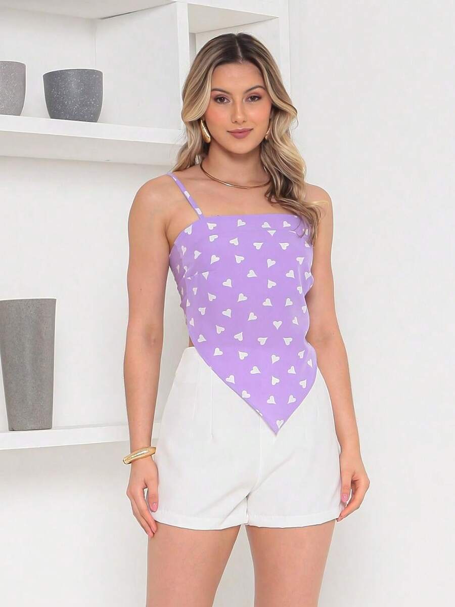 Belala Moda New Set Of One-Size-Fits-All Shirt That Ties At The Back And With Print, Shorts With Zipper And No Pocket - trắng - Xem 1