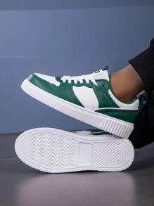 36-45男士街头滑板鞋轻便防滑休闲运动鞋学生情侣透气休闲户外旅游运动鞋 - 綠色 - 查看 5