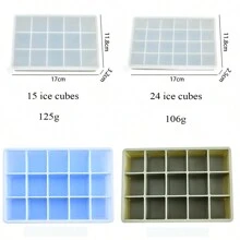 1 个冰块托盘，硅胶冰模，大容量，带盖，方形，易取出，方便制冰机，密封包装，配件，厨房小工具 - 彩色 - 查看 7