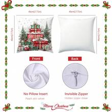 1 vỏ gối họa tiết cây thông Noel và quà tặng Giáng sinh màu nước, in một mặt, vải nhung mềm, 45*45CM/18*18inch, thích hợp cho ghế sofa hiện đại trong phòng khách, trang trí tiệc, quà tặng - Nhiều màu - Xem 4