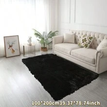 D35 High Resilience Foam Upgraded Black Carpet, Room Decoration Carpet For Living Room, Bedroom, Large Rug Mat