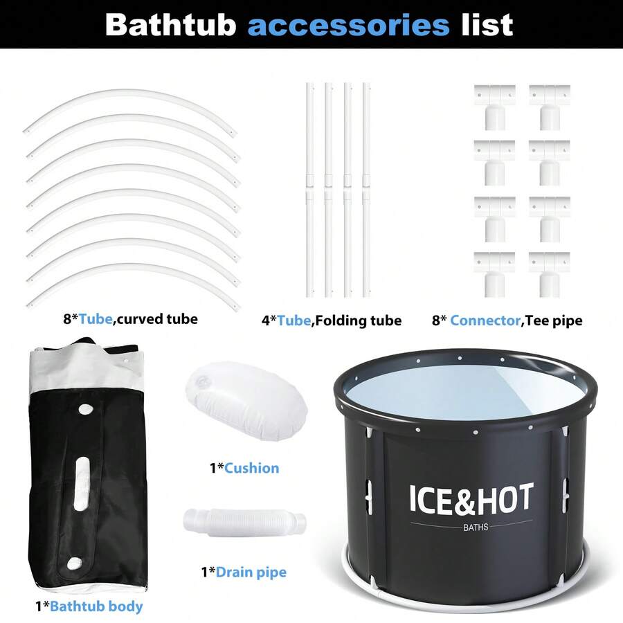 Portable Foldable Bathtub For Adults, Soaking Bathtub For Cold Water