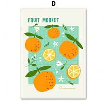 1PC Fruit Market Strawberry Lemon Orange Banana Cherry Wall Art Nordic Posters Hình ảnh cho phòng khách trang trí Canvas Prints Tranh không có khung - Nhiều màu - Xem 15