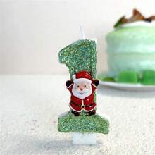 1 件圣诞老人数字蜡烛绿色渐变创意生日蜡烛日常最佳生日礼物送给妈妈的女朋友圣诞派对、房间装饰、礼物 - 聖誕老公公 - 查看 16