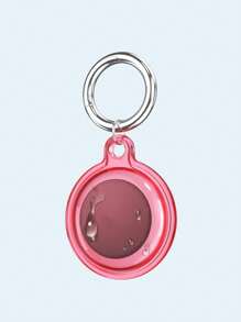 1pc Waterproof Protection Case Keychain Compatible With Apple AirTag Locator Tracker, Full Protective TPU Cover