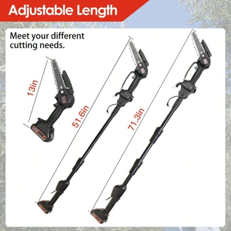 2In1 Cordless Pole Saw, Brushless Mini Chainsaw Cordless With Pole, 2