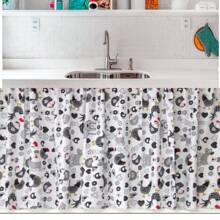 Printed Kitchen Curtain For Counter Sink 1.50m X 0.80cm Without Eyelets - Black and White - View 3