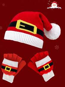 1 bộ mũ len đan len + găng tay Giáng sinh - Quà tặng Giáng sinh! Thích hợp cho hoạt động ngoài trời, mùa thu/đông. Giặt tay hoặc giặt khô. Co giãn, nhẹ, phù hợp với thanh thiếu niên và người lớn - Nhiều màu - Xem 6