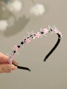 1 件水钻和珍珠花星头带，适合日常、旅行、摄影服装配饰 - 彩色 - 查看 9