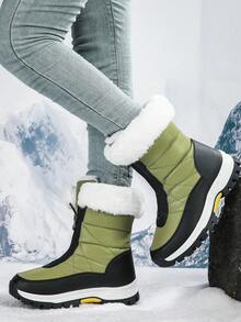 女士冬季毛绒雪地靴 - 温暖舒适 - 适合冬季户外活动 - 綠色 - 查看 4