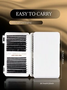 Colash 608PCS/640PCS/624PCS 超柔软 0.05 毫米睫毛簇 DIY 睫毛延长套件，超大体积睫毛书 8-16 毫米 C/D 卷曲黑色假睫毛，合成貂皮睫毛，浓密卷曲自然柔软 - C - 查看 9