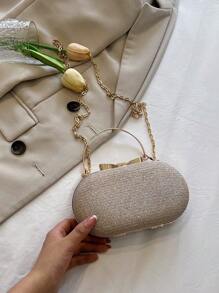 Mini sac de soirée élégant et à la mode / pochette brillante / sac de soirée scintillant en strass, chaîne métallique, sac doré pour fête de mariage, sac à bandoulière et sac à main pour femme, sacs de fête Tready, parfait pour fête, mariage, bal, dîner / banquet