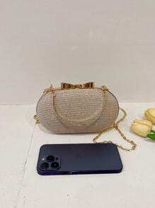 Mini sac de soirée élégant et à la mode / pochette brillante / sac de soirée scintillant en strass, chaîne métallique, sac doré pour fête de mariage, sac à bandoulière et sac à main pour femme, sacs de fête Tready, parfait pour fête, mariage, bal, dîner / banquet