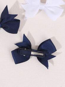 24 chiếc kẹp tóc màu trắng và xanh navy, kẹp tóc mini hình nơ bằng satin màu trơn có đuôi, phụ kiện tóc tối giản dễ thương, kẹp tóc nơ trơn, phụ kiện trang trí tóc thời trang dành cho nữ. - 24 chiếc - Xem 4