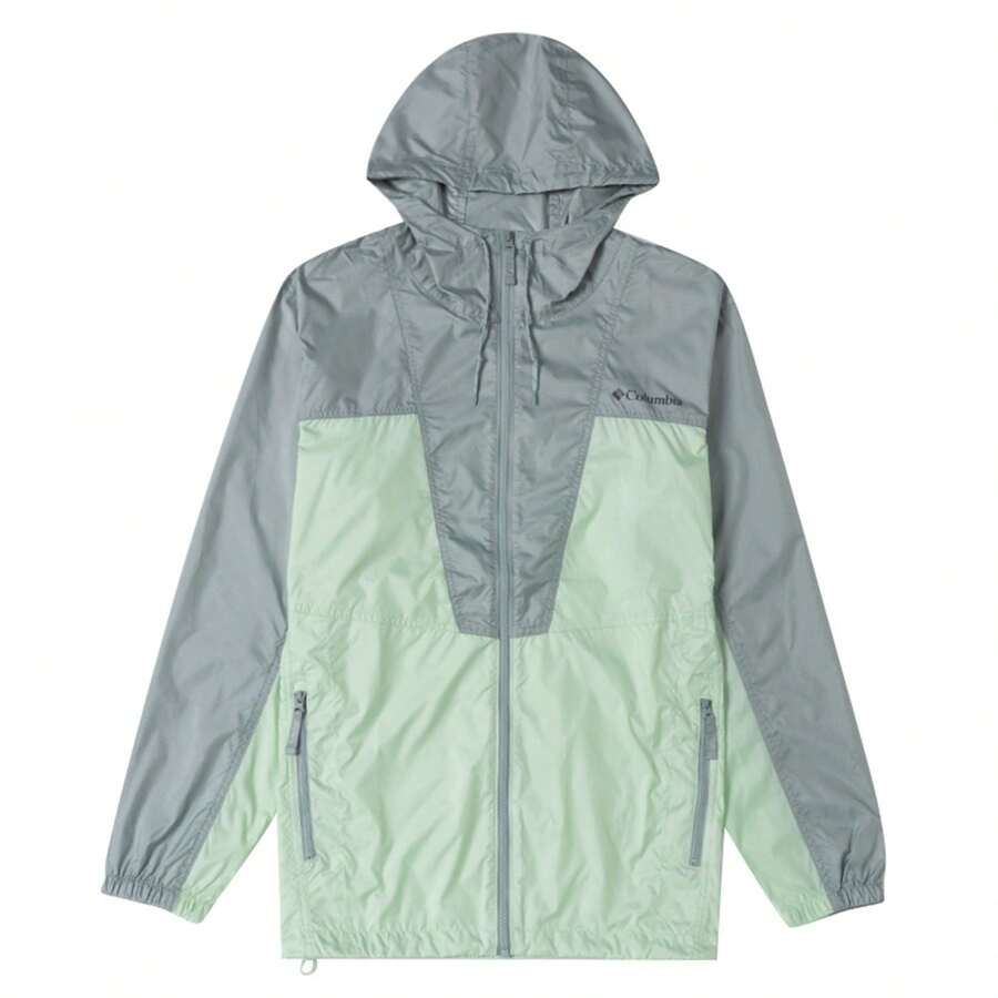 Columbia Áo khoác trùm đầu thời trang nam Boyfriend Style thoải mái thoáng khí du lịch ngoài trời thường ngày - xám/xanh - Xem 1