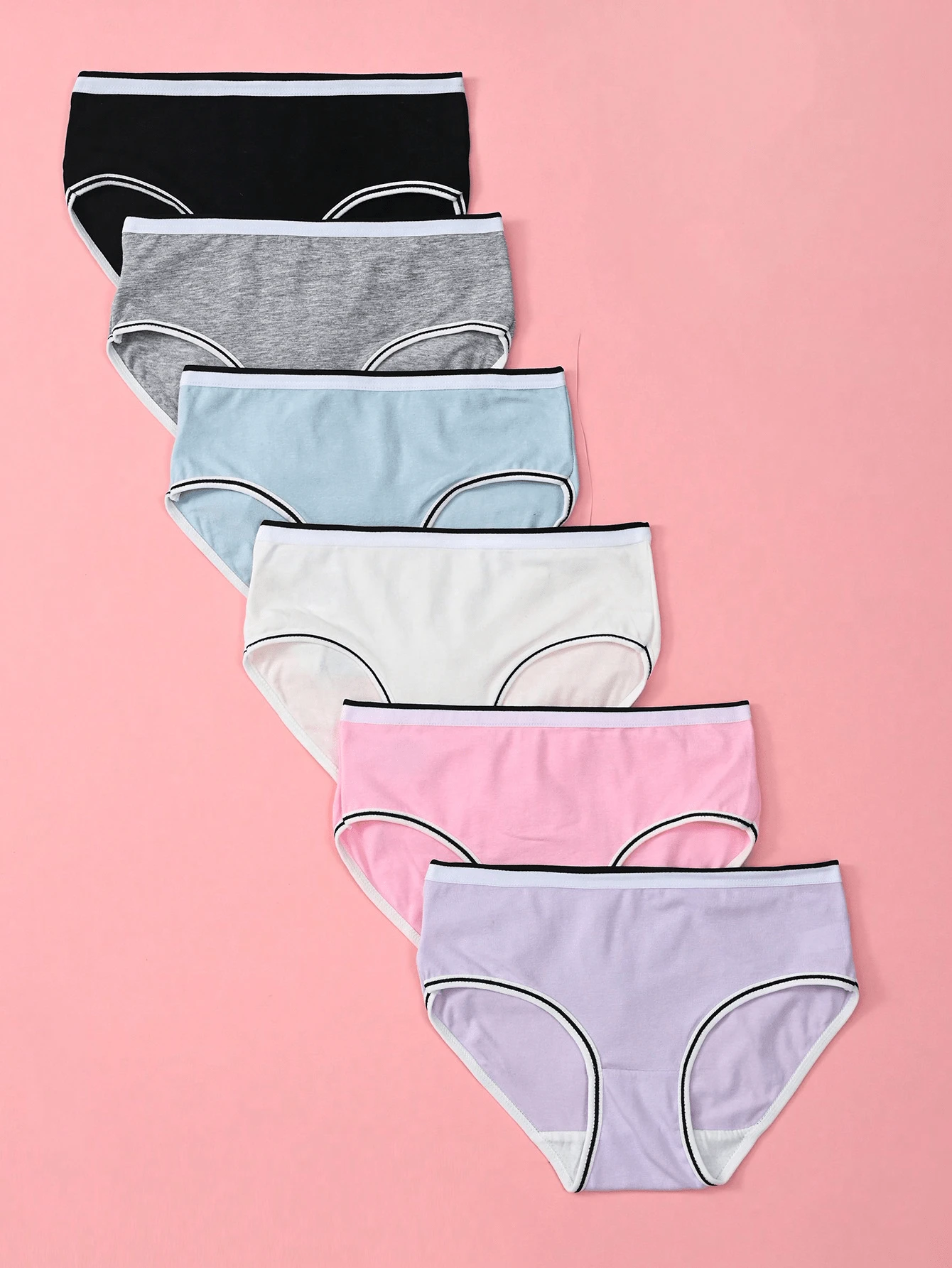 Young Girl Underwear Set Of 6 Clean Colored Underwear - Multicolor - View 1