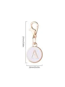 1pc White A-Z Letter Keychain, Suitable For Hanging On Bags, Decorating Backpacks, Also Can Be Used As Car Pendant, A Daily Gift For Women