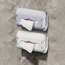 قطعة واحدة حامل منشفة ورقية بكوب شفط، علبة مناديل بلاستيكية مبتكرة، استخدام منزلي بسيط، حامل منشفة ورقية بكوب شفط متعدد الاستخدامات بدون ثقب للحمام، علبة ورق إبداعية للغرفة المعيشية، حامل منشفة ورقية بكوب شفط مثبت على الحائط، منظم منشفة ورقية مطاطي رقيق