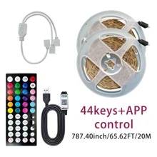 Luci a LED RGB 5050 intelligenti per camera da letto, barra luminosa che cambia colore in sincronia con la musica, con telecomando e controllo tramite app, dimmerabile, per decorazione di casa, festa e Natale