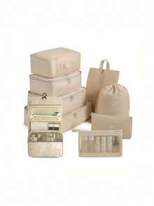 Bộ 9 túi đựng đồ du lịch hình khối, bao gồm túi đựng đồ vệ sinh cá nhân, túi đựng mỹ phẩm, đồ lót, giày dép và túi phân loại quần áo, phụ kiện ba lô du lịch treo, túi đựng đồ trở lại trường và đồ chuyển nhà - Nhiều màu - Xem 2