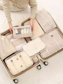 Bộ 9 túi đựng đồ du lịch hình khối, bao gồm túi đựng đồ vệ sinh cá nhân, túi đựng mỹ phẩm, đồ lót, giày dép và túi phân loại quần áo, phụ kiện ba lô du lịch treo, túi đựng đồ trở lại trường và đồ chuyển nhà - Nhiều màu - Xem 4