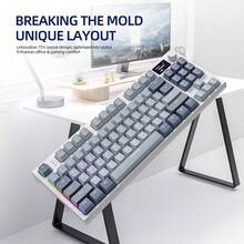 K86 RGB Bluetooth 2.4G Wired Backlit Customizable Hotswap Mechanical Keyboard With Display Screen - Multicolor - View 4