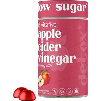 Vitafive Apple Cider Vinegar Gummies, 500mg Of Apple Cider Vinegar Per Gummy, Boost Gut Health, Colon Support, Vegan, Gluten Free (50 Ct)