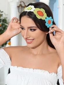 1 Băng đô hoa đan nhiều màu phong cách Bohemian - Nhiều màu - Xem 1