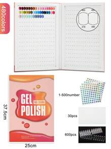 160/308/320/480 Colors PU Material /Cardboard Material Nail Display Book Nail Polish Books With Fake Nails Tips False Nails Styles Showing Book Nails Tool,240/360/480/600PCS False Nail *200/400/500/PCS Number Stickers/Set,Christmas And Winter Nail Tools