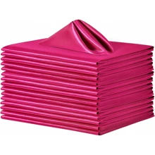 6/8/12/24/16 pièces Set de serviettes en satin de soie rouge, serviettes de table carrées en polyester lavables, convient pour la décoration de mariage et de fête - Multicolore - Voir 54