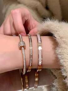 3件套奢华钻石水滴手链，适合作为送给女朋友的礼物 - 單排鑽+小蠻腰+滴油手鐲 - 查看 18