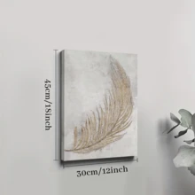 1pc Framed Canvas Poster, Leaf Wall Art Canvas Paintings, Ideal Gift For Bedroom Living Room Corridor, Wall Art, Wall Decor, Winter Decor, Room Decoration - 彩色 - 查看 8