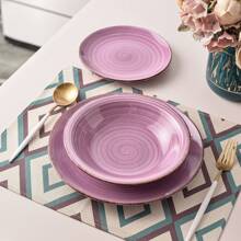 vancasso 18-Piece Multi-Colored Stoneware Tableware Set, Dinner Plate, Dessert Plate And Soup Plate, Hand-Painted Stoneware Combination Set With Spiral Pattern For 6 People - Nhiều màu - Xem 6