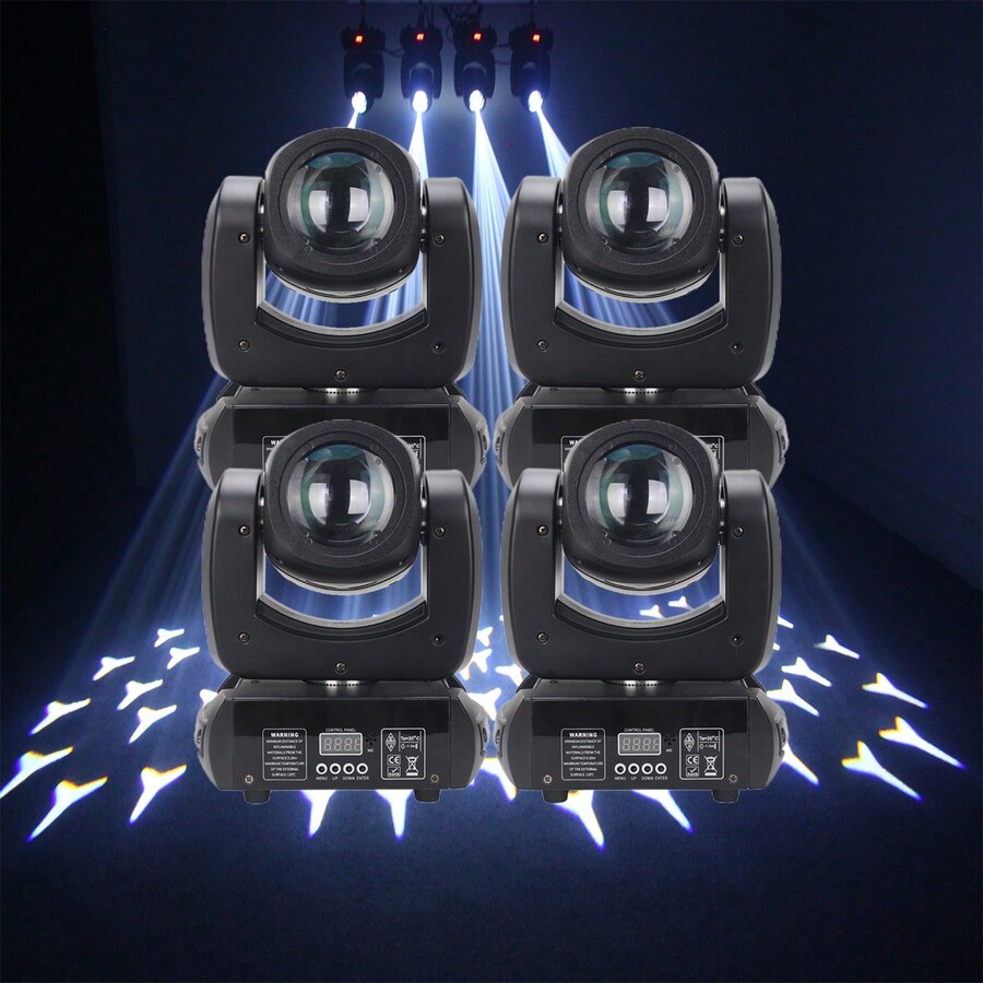 4Pcs 100W LED Moving Head Stage Effect Lighting For Dj Disco Night Club