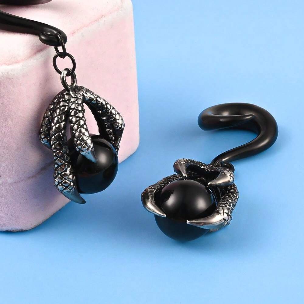 2 PIEZAS Enchufes colgantes de aro de garra de dragón de Halloween