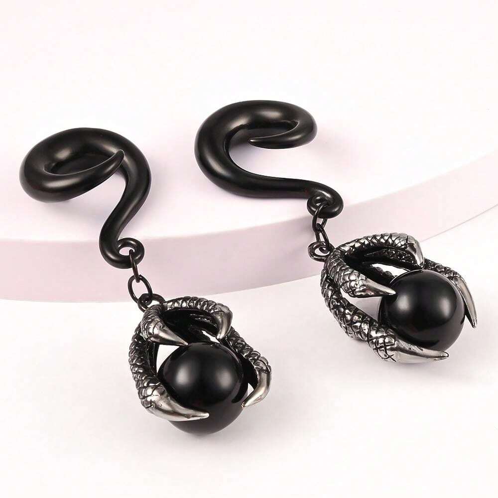 2 PIEZAS Enchufes colgantes de aro de garra de dragón de Halloween